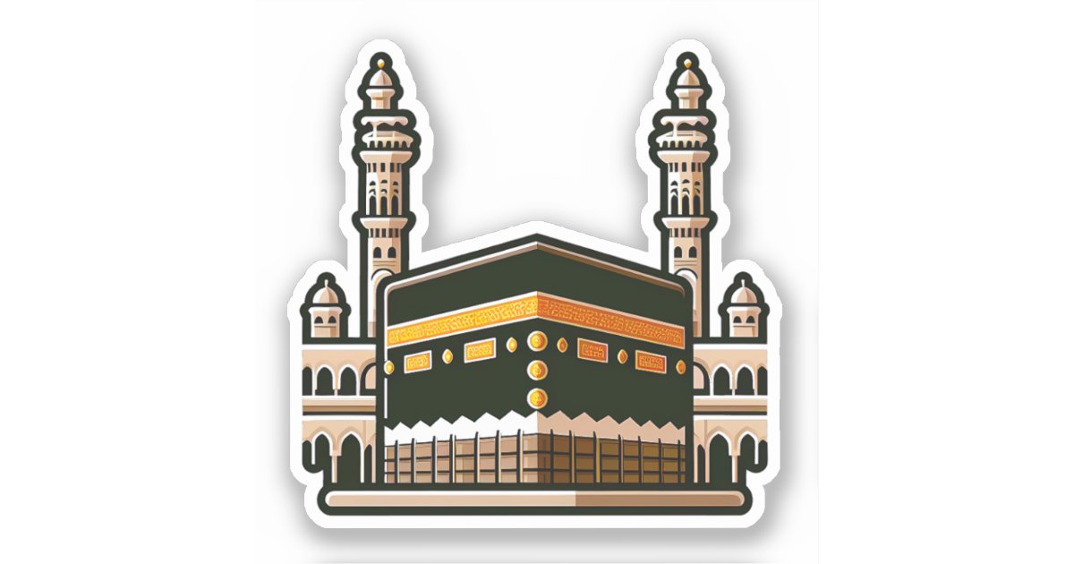 Mecca Kaaba Muslim Art Sticker | Zazzle