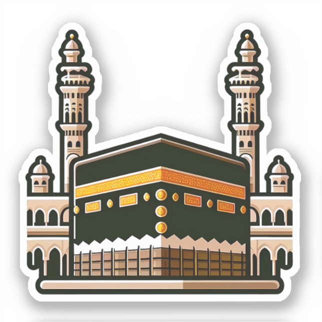Mecca Kaaba Muslim Art Sticker (Front)