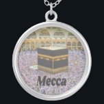 Mecca Saudi Arabia Islam’s holiest city, Kaaba Silver Plated Necklace<br><div class="desc">Mecca Saudi Arabia Islam’s holiest city,  Kaaba
Masjid al-Haram,  Sacred Mosque,   surrounds the Kaaba (the cloth-covered cubic structure that’s Islam’s most sacred shrine).  It is filled with Muslims as they are the only ones allowed in as they make their annual pilgrimage called Hajj.</div>