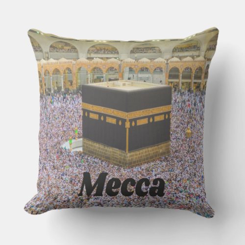 Mecca Saudi Arabia Islamâs holiest city Kaaba Throw Pillow