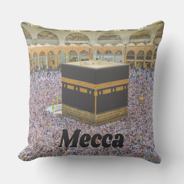 Mecca Saudi Arabia Islam’s holiest city, Kaaba Throw Pillow (Front)