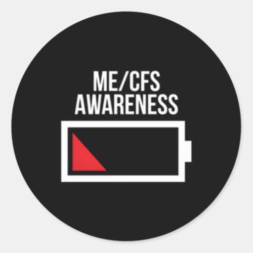 Mecfs Awareness Running Low Battery Classic Round Sticker