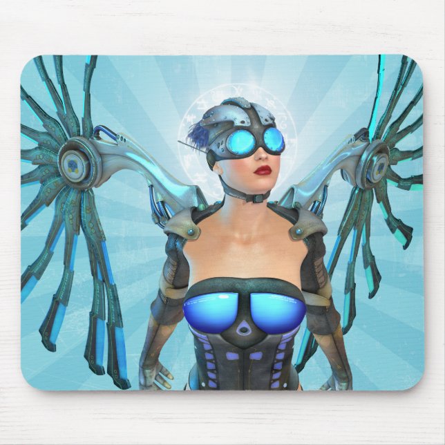 Mech Angel Surreal Art Mousepad (Front)