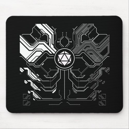 Mech D20 Dice Chestplate Tabletop RPG Mouse Pad
