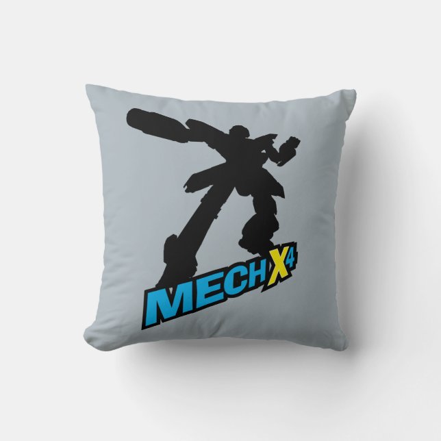 Mech X4 Silhouette Throw Pillow (Front)