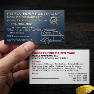 Mechani Service Auto Repair & Car AC Specialist 4 Business Card