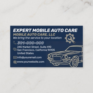 Mechani Service Auto Repair & Car AC Specialist 8 Business Card