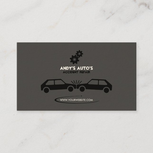 Mechanic/Accident Recovery (Gray BG) Business Card (Front)