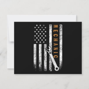 Mechanic American Flag Thank You Card