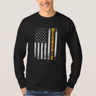 Mechanic American Flag Usa Patriotic Proud Funny M T-Shirt