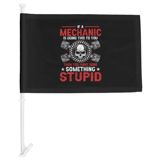 Mechanic Art | A Mechanic Is Doing Car Flag (Front)