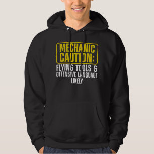Mechanic Art For Men Drag Racing Garage Hoodie