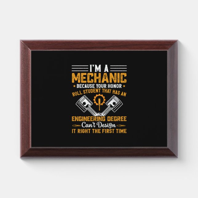 Mechanic Art | I Am A Mechanic Award Plaque (Horizontal)
