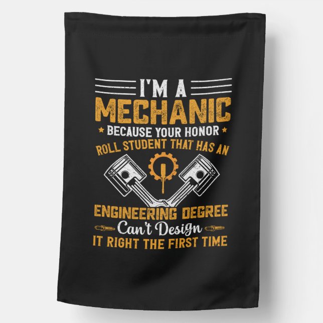 Mechanic Art | I Am A Mechanic House Flag (Front)