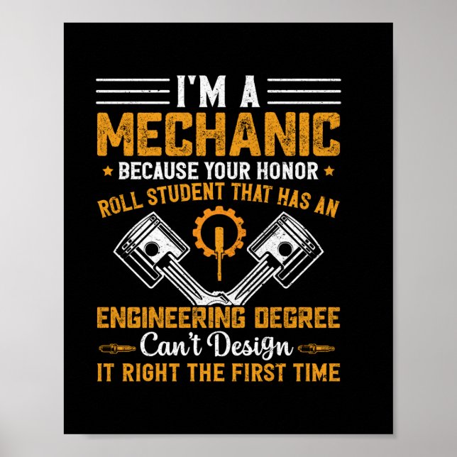 Mechanic Art | I Am A Mechanic Poster (Front)