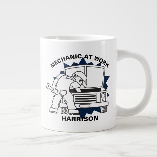 Mechanic At Work Auto Repairs Giant Coffee Mug