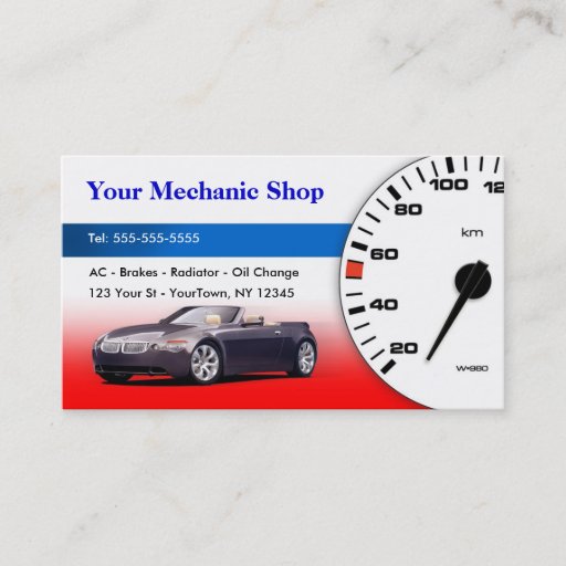 Customizable Mechanic / Auto Body Business Card