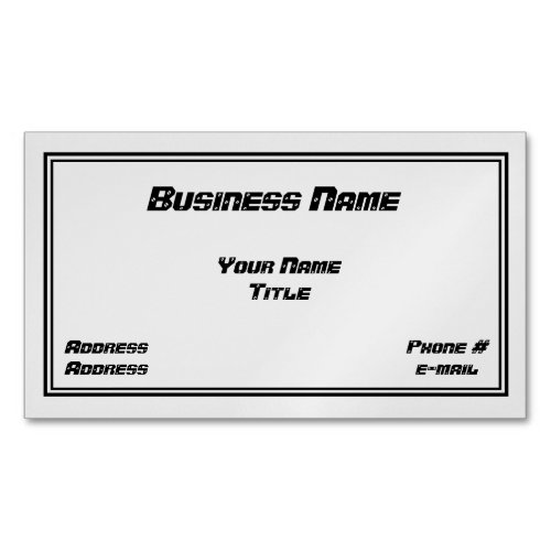 Mechanic  Auto Body Design Magnetic Business Card