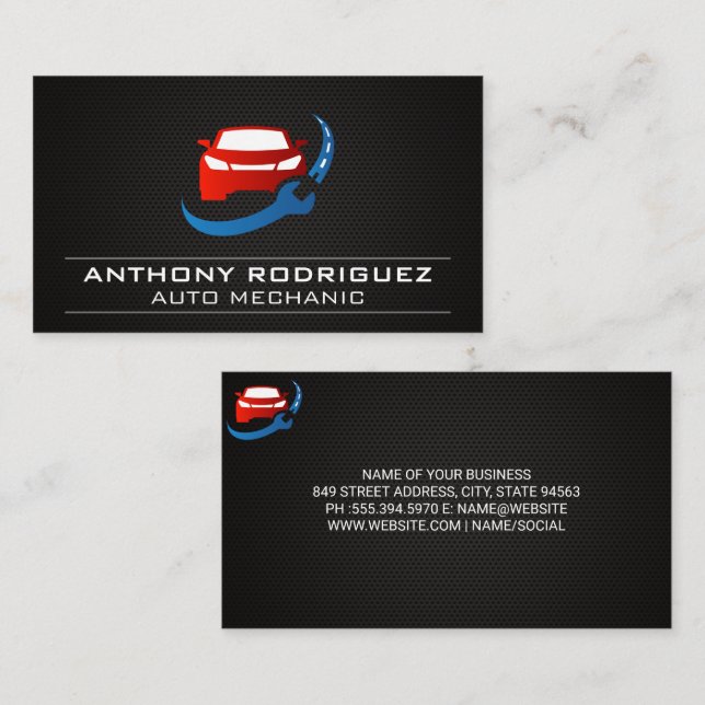 Mechanic Auto Repair Fix Icon Business Card (Front/Back)