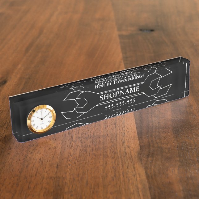 Mechanic/Auto Shop Desk Name Plate (Side)