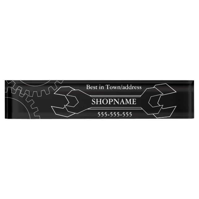 Mechanic/Auto Shop Desk Name Plate (Front)