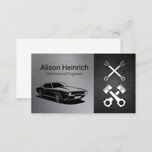 Mechanic  Auto Shop  Pistons Wrenches Business Card