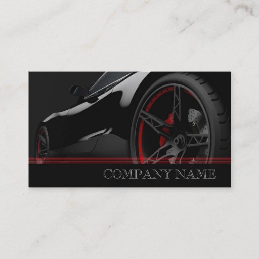 Customizable Mechanic Automotive Black  Business Card Template