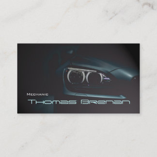 Mechanic Automotive Black  Lights Front Business Card