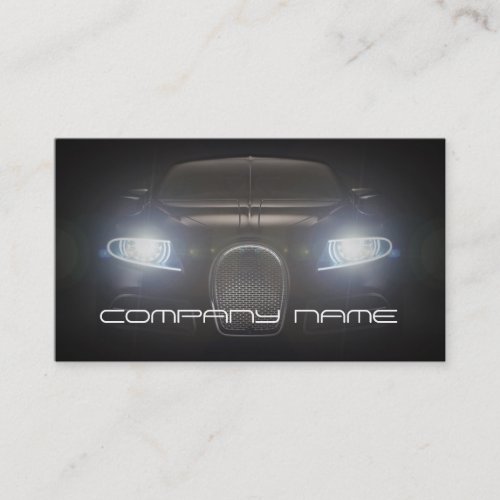 Mechanic Automotive Black  Lights Front Night Business Card