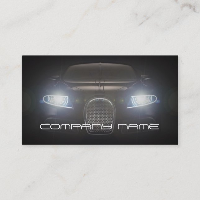 Mechanic Automotive Black  Lights Front Night Business Card (Front)