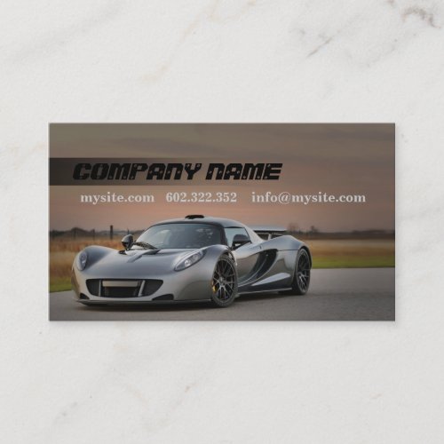 Mechanic Automotive Grey Car Fast Road Business Card