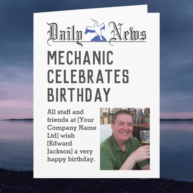 Mechanic Birthday Card to Personalize (Creator Uploaded)