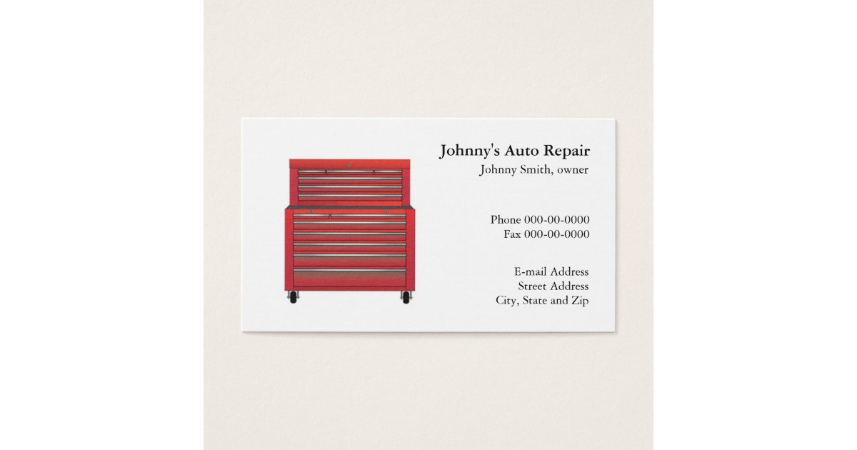 Mechanic Business Card Zazzle