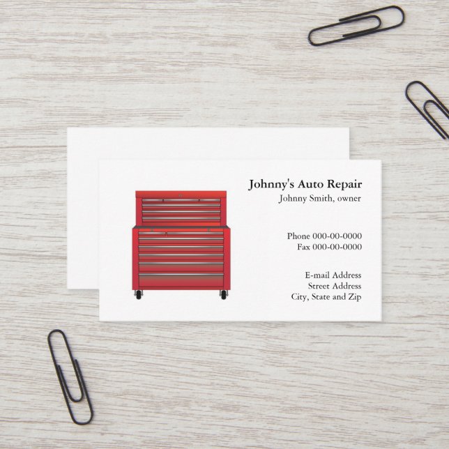Mechanic Business Card (Front/Back In Situ)