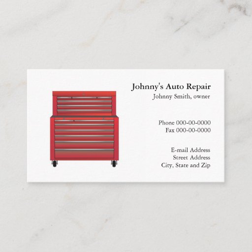Customizable Mechanic Business Card
