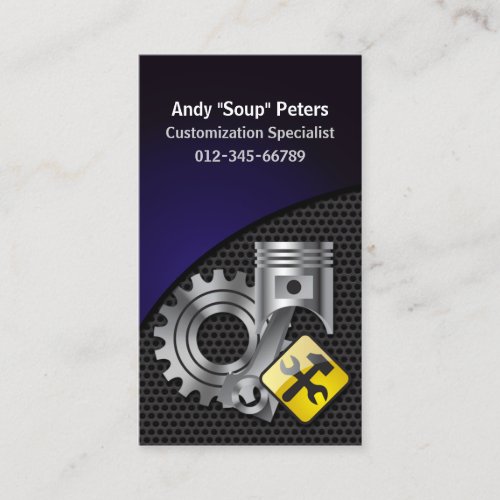 Mechanic Business Card Piston and Gear