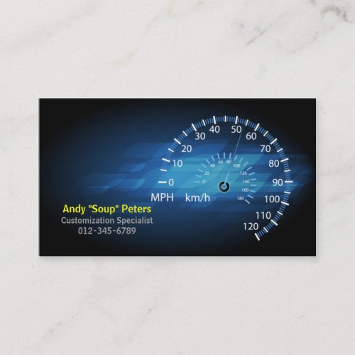 Mechanic Business Card RPM Speedometer