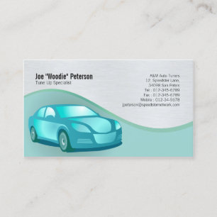 Mechanic Business Card Sedan Car Silhouette
