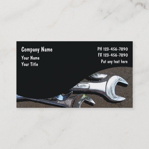Customizable Mechanic Business Cards