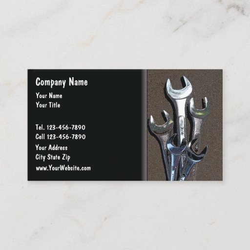 Customizable Mechanic Business Cards