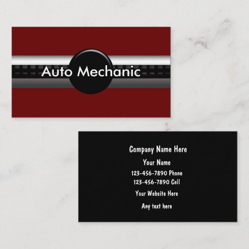 Mechanic Business Cards