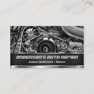 Mechanic Car Auto Repair Engine QR Code Business Card