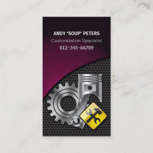 Mechanic Car Auto Repair Piston Gear Business Card