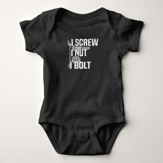 Mechanic Car Mechanic Screwdriver Car Saying Baby Bodysuit (Front)