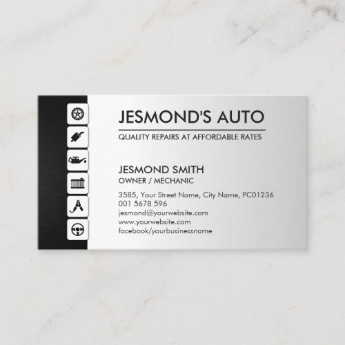 Mechanic Car Repair with icons Business Card