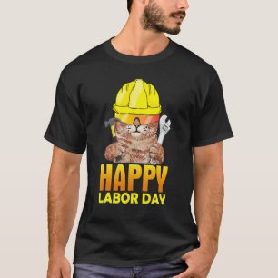 Mechanic Cat Happy Labor Day Patriotic Men Women C T-Shirt