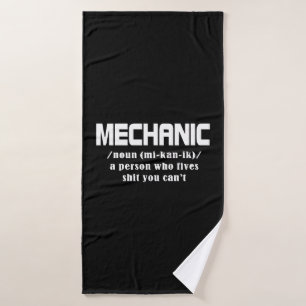 Mechanic Christmas Bath Towel