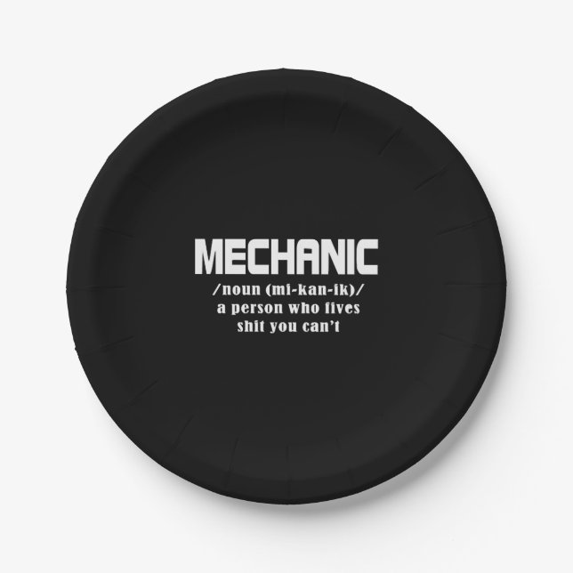 Mechanic Christmas Paper Plates (Front)
