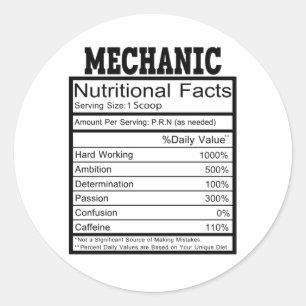 Mechanic Classic Round Sticker
