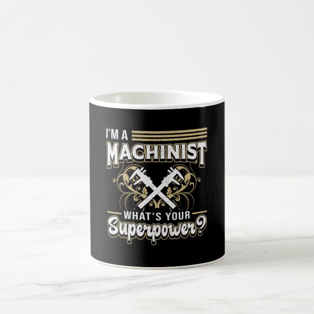 Mechanic CNC Machinist Machine Superpower Gift Coffee Mug (Center)